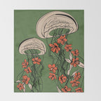 Floral Jellyfishes 2 Throw Blanket Gallery Image 2