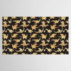 Origami metallic dragon friends // black background golden fantasy animals Tablecloth Gallery Image 2