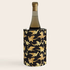 Origami metallic dragon friends // black background golden fantasy animals Wine Chiller Gallery Image 2