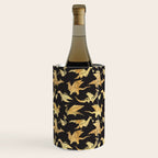 Origami metallic dragon friends // black background golden fantasy animals Wine Chiller Gallery Image 1