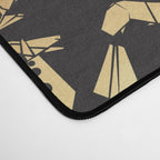 Origami metallic dragon friends // black background golden fantasy animals Desk Mat Gallery Image 4
