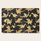 Origami metallic dragon friends // black background golden fantasy animals Cutting Board Gallery Image 1