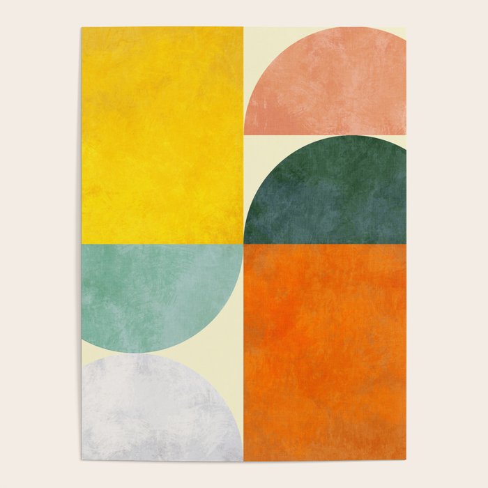 Geometric Abstract Mid Century Modern 4 Poster Gallery Image 1