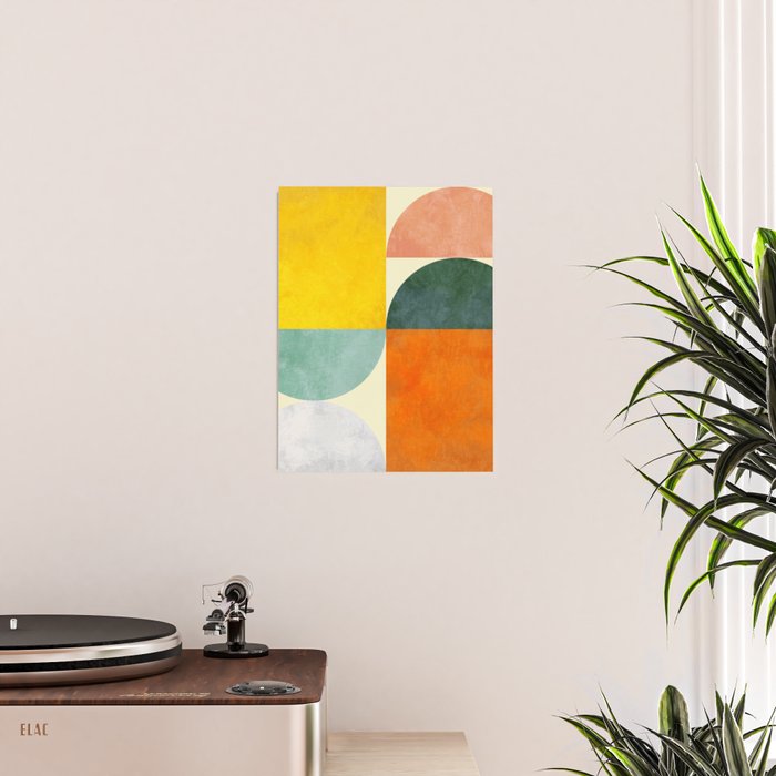 Geometric Abstract Mid Century Modern 4 Poster Gallery Image 2