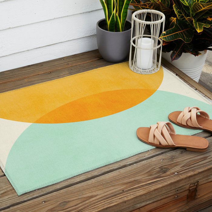 Spring Eclipse Abstract Shapes Series Outdoor Rug Gallery Image 2