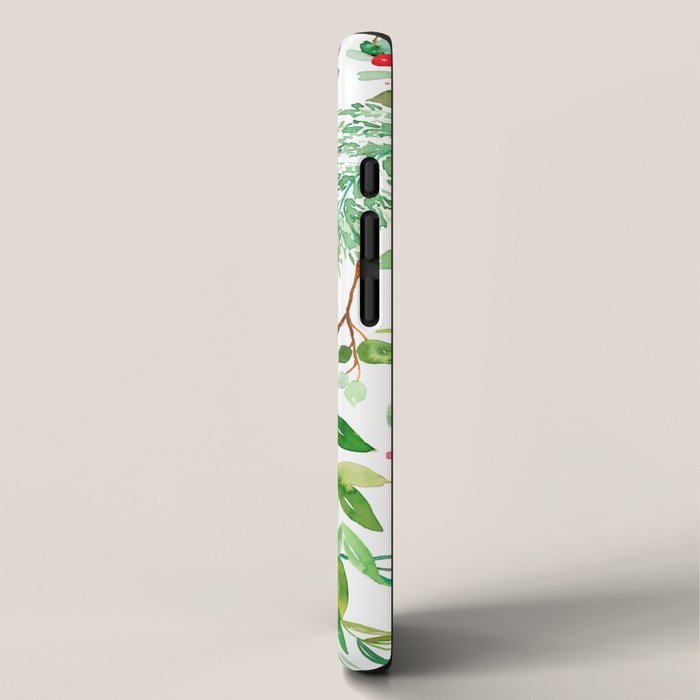 Holiday Christmas Winter Nature Botanical Leaves Green iPhone Case Gallery Image 2