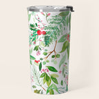 Holiday Christmas Winter Nature Botanical Leaves Green Travel Mug Gallery Image 2