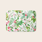 Holiday Christmas Winter Nature Botanical Leaves Green Bath Mat Gallery Image 1