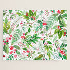 Holiday Christmas Winter Nature Botanical Leaves Green Jigsaw Puzzle Gallery Image 1