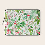 Holiday Christmas Winter Nature Botanical Leaves Green Laptop Sleeve Gallery Image 1