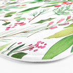Holiday Christmas Winter Nature Botanical Leaves Green Bath Mat Gallery Image 3