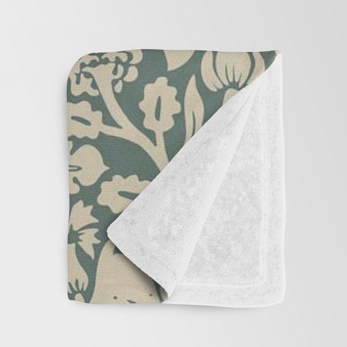 William Morris Brother Rabbit Sage Green Brer Art Throw Blanket Gallery Image 3
