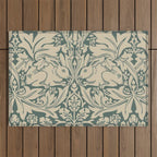 William Morris Brother Rabbit Sage Green Brer Art Outdoor Rug Gallery Image 1