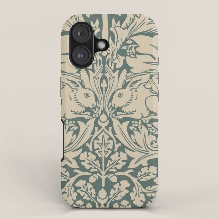 William Morris Brother Rabbit Sage Green Brer Art iPhone Case Gallery Image 1