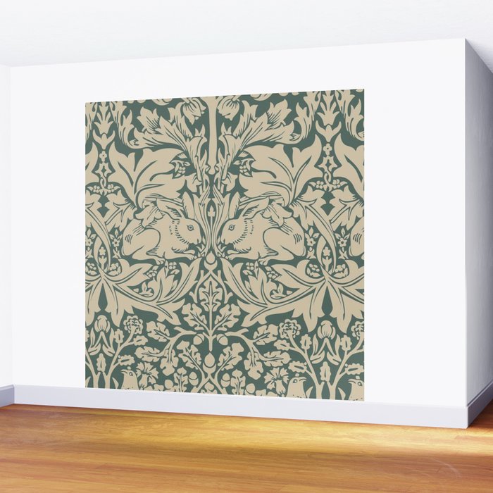 William Morris Brother Rabbit Sage Green Brer Art Wall Mural Gallery Image 2