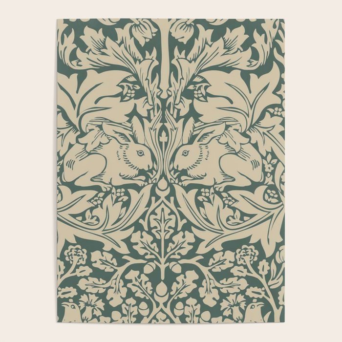 William Morris Brother Rabbit Sage Green Brer Art Poster Gallery Image 1
