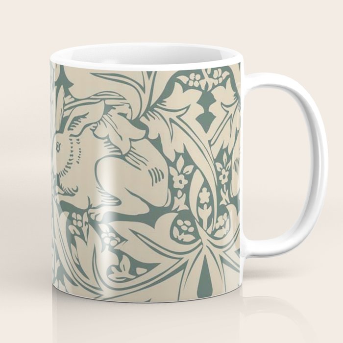 William Morris Brother Rabbit Sage Green Brer Art Coffee Mug Gallery Image 1