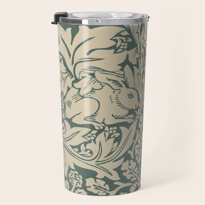 William Morris Brother Rabbit Sage Green Brer Art Travel Mug Gallery Image 3
