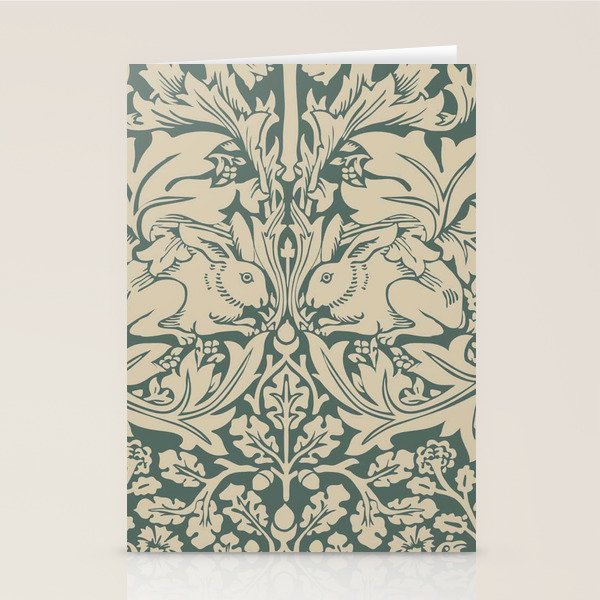 William Morris Brother Rabbit Sage Green Brer Art Stationery Card Gallery Image 1