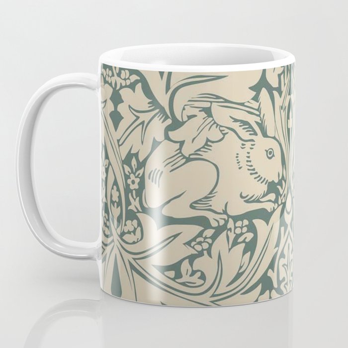 William Morris Brother Rabbit Sage Green Brer Art Coffee Mug Gallery Image 3