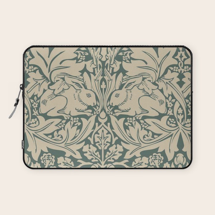 William Morris Brother Rabbit Sage Green Brer Art Laptop Sleeve Gallery Image 1