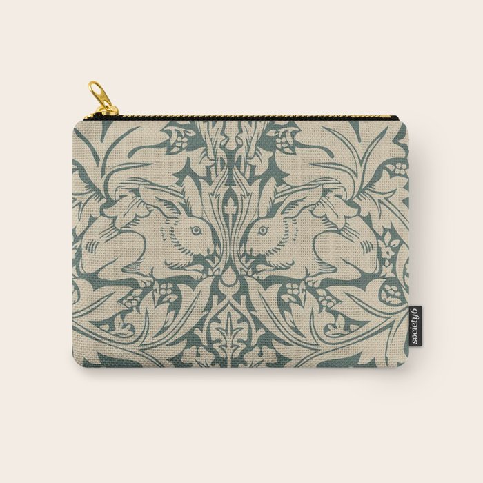 William Morris Brother Rabbit Sage Green Brer Art Carry All Pouch Gallery Image 1