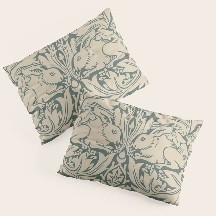 William Morris Brother Rabbit Sage Green Brer Art Pillow Sham Gallery Image 3