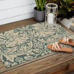 William Morris Brother Rabbit Sage Green Brer Art Outdoor Rug Gallery Image 2