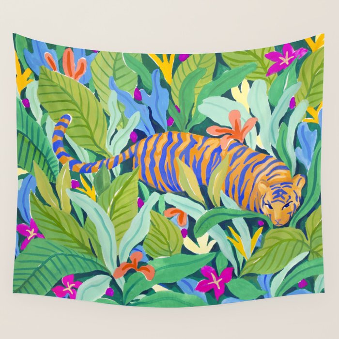 Colorful Jungle Wall Tapestry Gallery Image 1