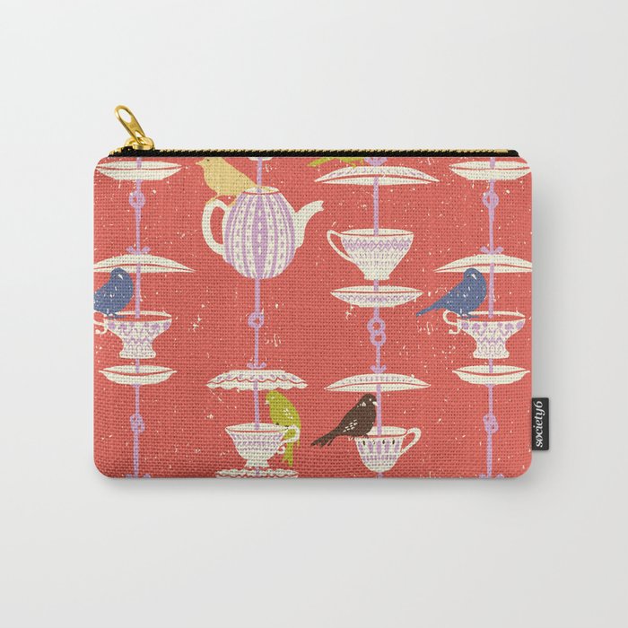 Garden Bird feeding happy red Carry All Pouch Gallery Image 1