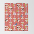 Garden Bird feeding happy red Throw Blanket Gallery Image 2
