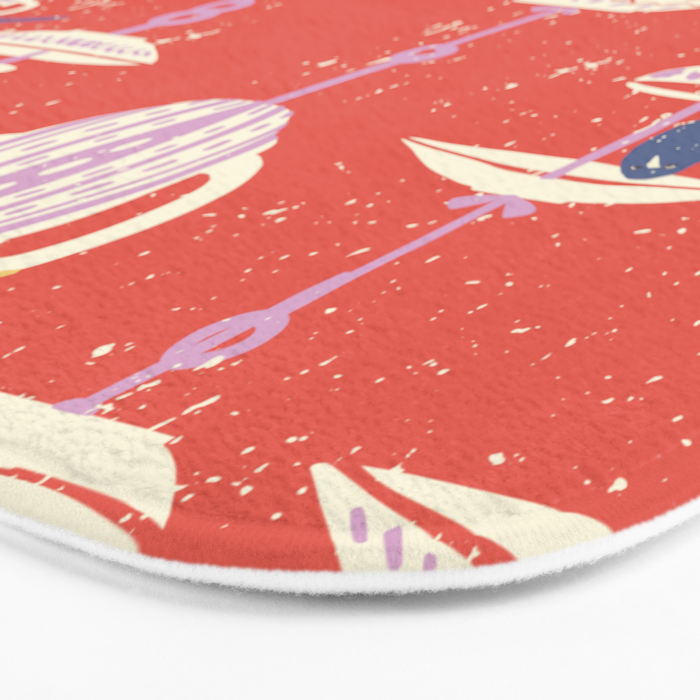 Garden Bird feeding happy red Bath Mat Gallery Image 3