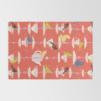 Garden Bird feeding happy red Rug Gallery Image 2