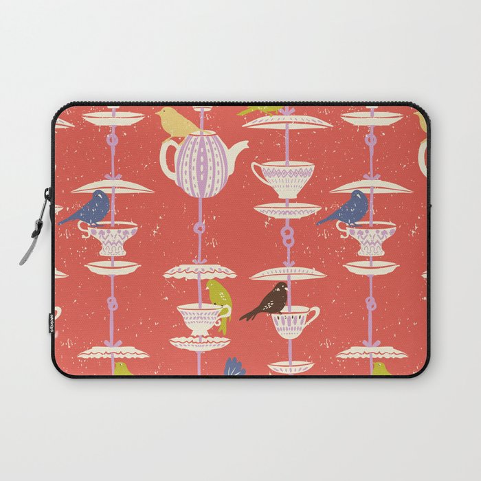 Garden Bird feeding happy red Laptop Sleeve Gallery Image 1