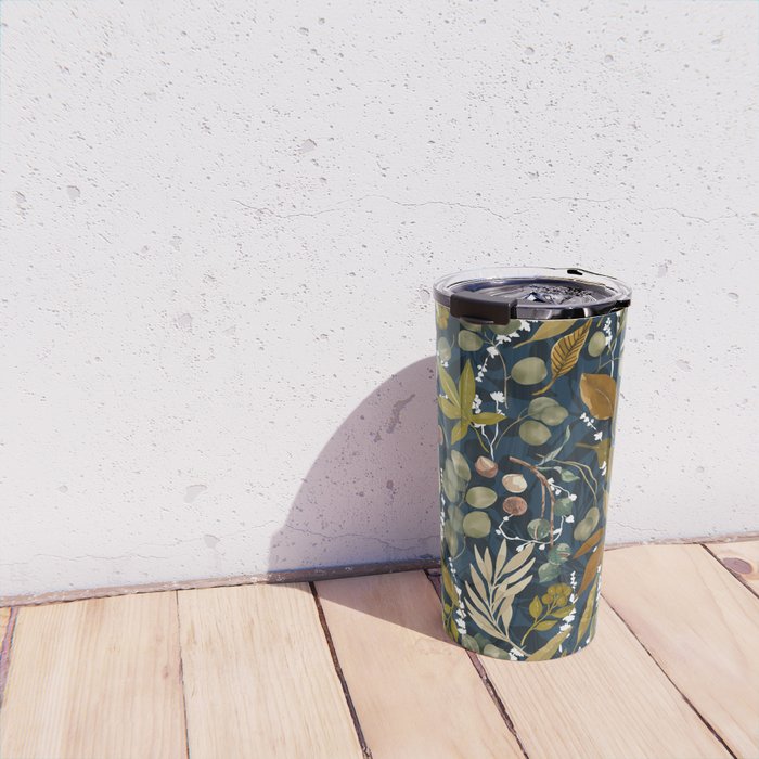 Fall leafy nature dark A Travel Mug Gallery Image 4