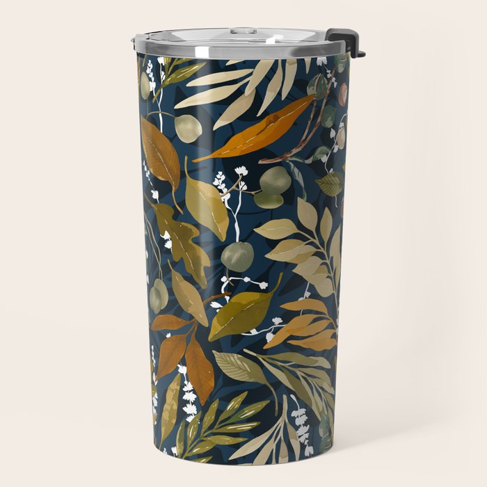 Fall leafy nature dark A Travel Mug Gallery Image 2