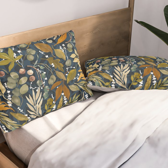 Fall leafy nature dark A Pillow Sham Gallery Image 2