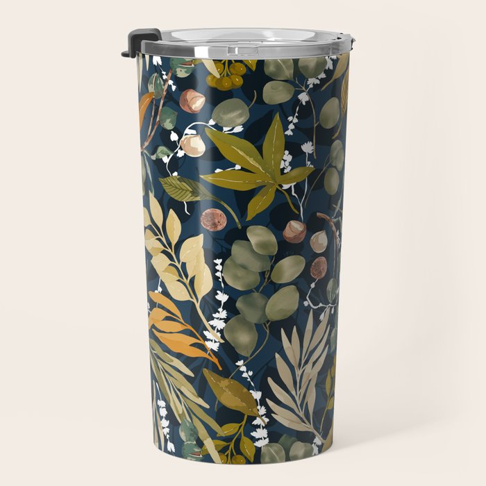 Fall leafy nature dark A Travel Mug Gallery Image 3