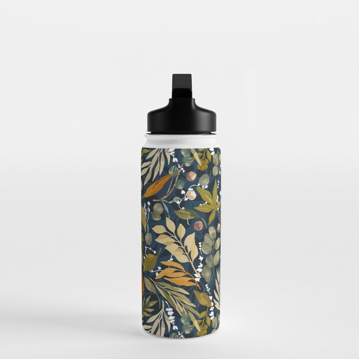 Fall leafy nature dark A Water Bottle Gallery Image 3
