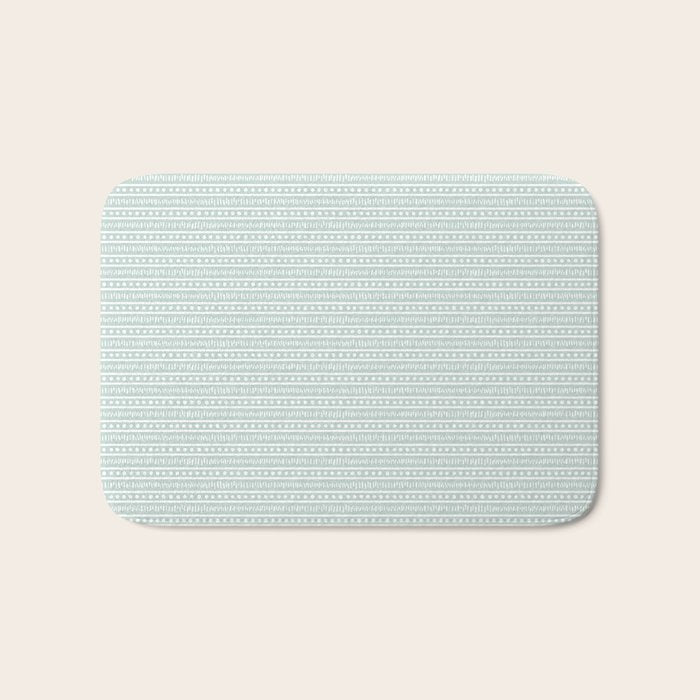 Modern Boho Mudcloth on Aqua Mint  Bath Mat Gallery Image 1