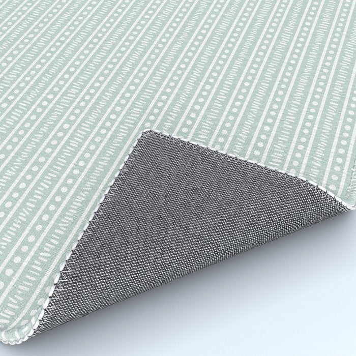 Modern Boho Mudcloth on Aqua Mint  Rug Gallery Image 4