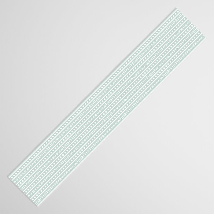 Modern Boho Mudcloth on Aqua Mint  Table Runner Gallery Image 3