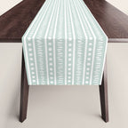 Modern Boho Mudcloth on Aqua Mint  Table Runner Gallery Image 1