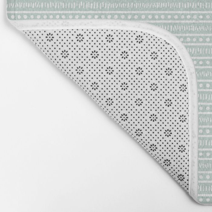 Modern Boho Mudcloth on Aqua Mint  Bath Mat Gallery Image 2