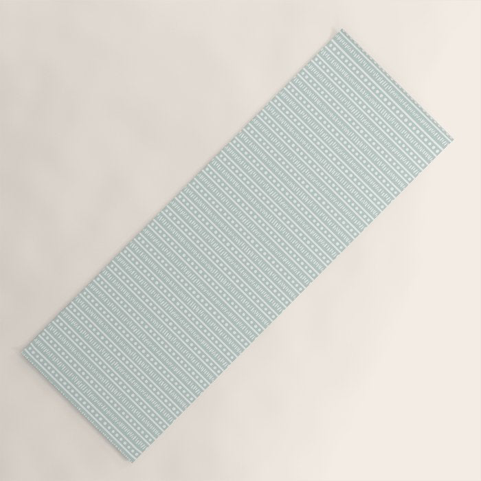 Modern Boho Mudcloth on Aqua Mint  Yoga Mat Gallery Image 1