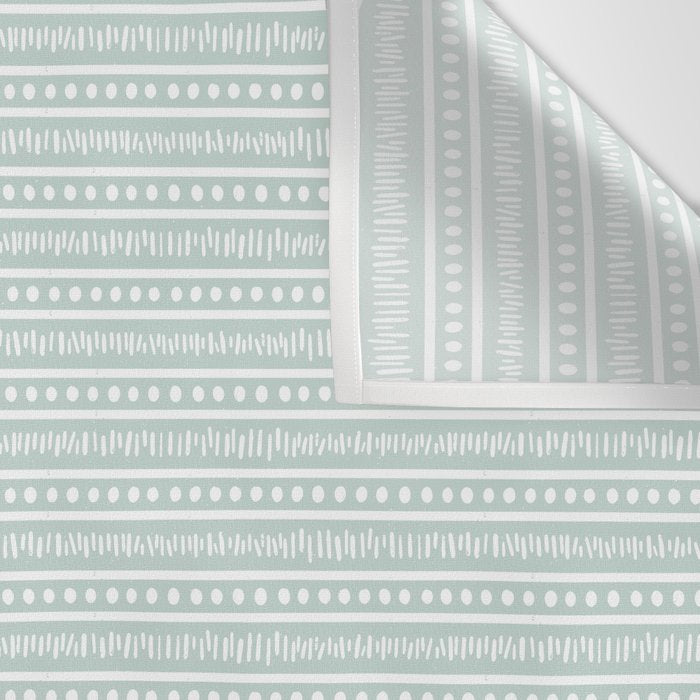 Modern Boho Mudcloth on Aqua Mint  Wall Tapestry Gallery Image 3