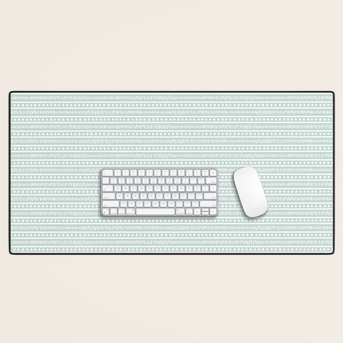 Modern Boho Mudcloth on Aqua Mint  Desk Mat Gallery Image 1