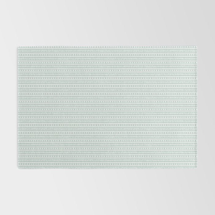 Modern Boho Mudcloth on Aqua Mint  Rug Gallery Image 2