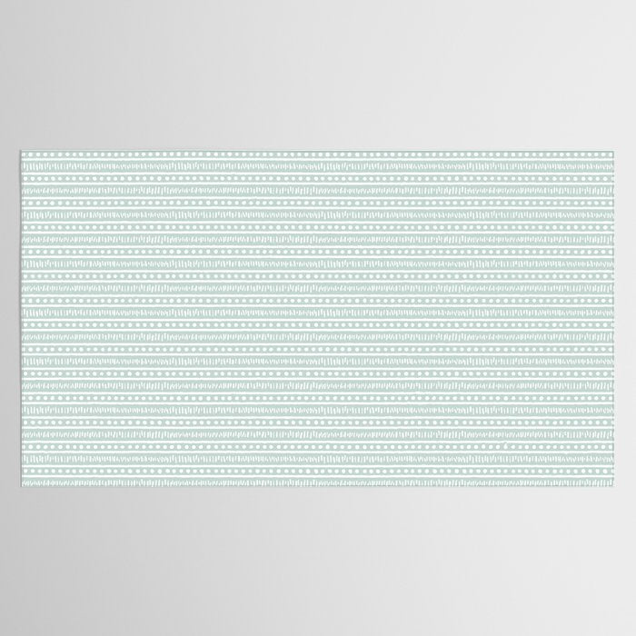 Modern Boho Mudcloth on Aqua Mint  Tablecloth Gallery Image 2