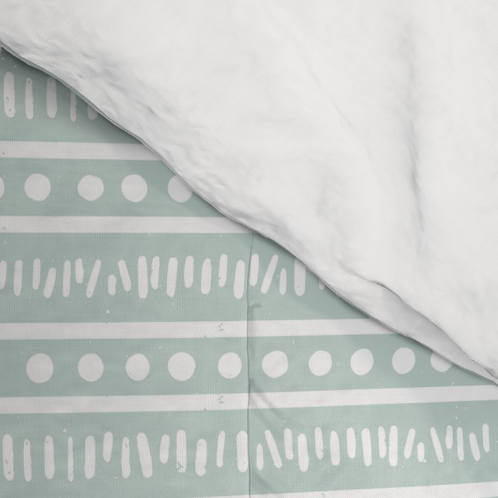 Modern Boho Mudcloth on Aqua Mint  Comforter Gallery Image 4